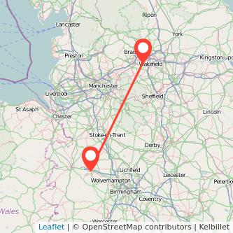 Telford Dewsbury train map