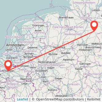 Antwerpen Uelzen Bahn Karte