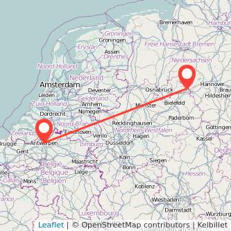 Antwerpen Minden Bahn Karte