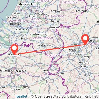 Antwerpen Essen Bahn Karte