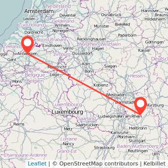 Antwerpen Buchen Mitfahrgelegenheit Karte