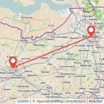 Antwerpen Gent Bahn Karte