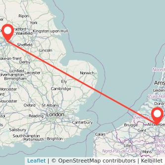 Antwerp Manchester bus map