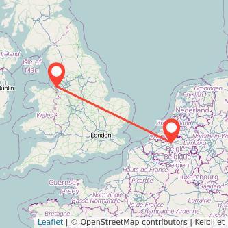 Antwerp Liverpool bus map