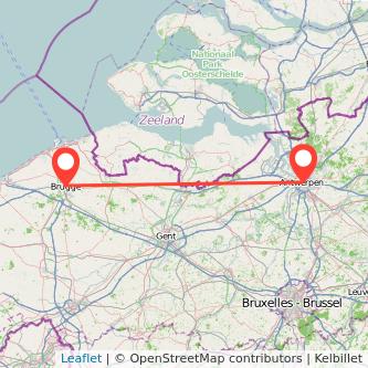 Antwerp Bruges bus map