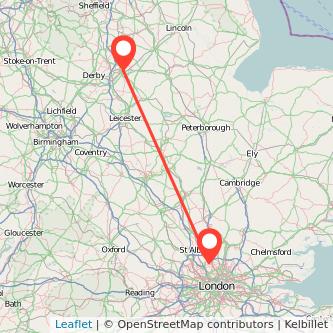 High Barnet Nottingham bus map