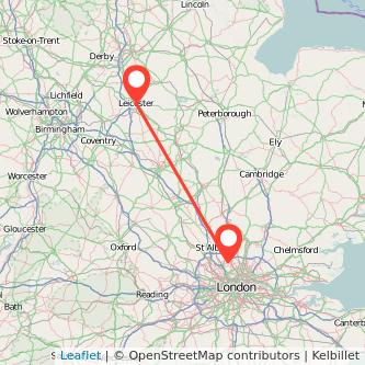 High Barnet Leicester bus map