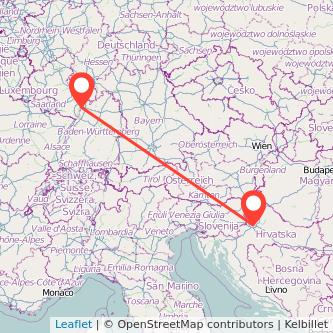 Zagreb Speyer Mitfahrgelegenheit Karte