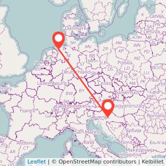 Zagreb Marienhafe Bahn Karte