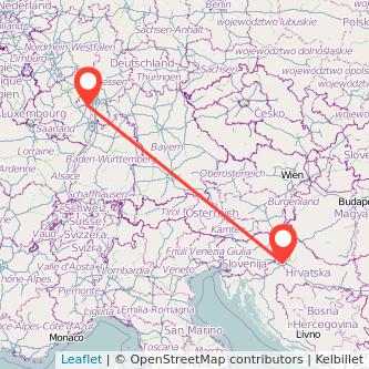 Zagreb Mainz Mitfahrgelegenheit Karte