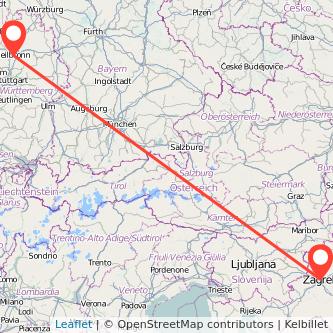 Zagreb Heilbronn Mitfahrgelegenheit Karte