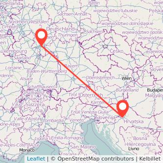 Zagreb Frankfurt am Main Mitfahrgelegenheit Karte