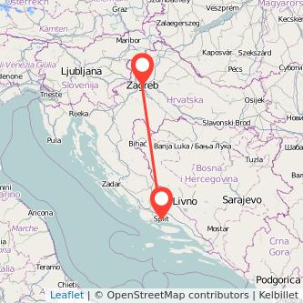 Zagreb Split Mitfahrgelegenheit Karte