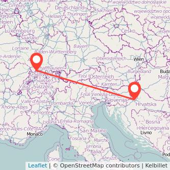 Zagreb Basel Mitfahrgelegenheit Karte