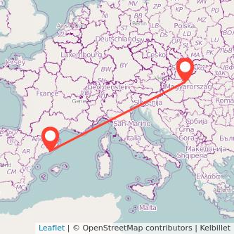 Budapest Barcelona train map