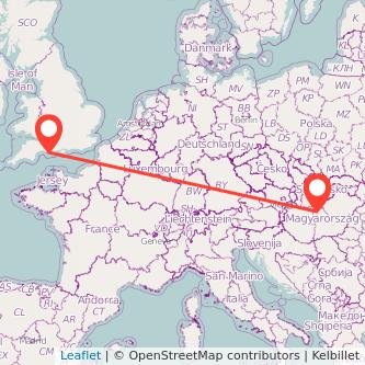 Budapest Weymouth train map