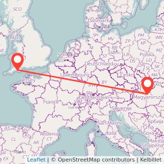 Budapest Plymouth train map