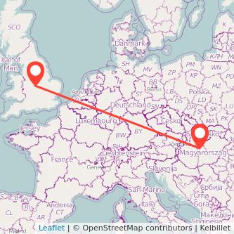 Budapest Nuneaton bus map