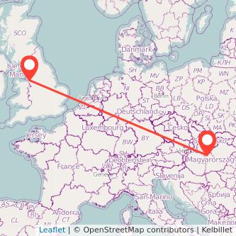 Budapest Liverpool train map