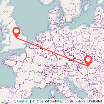 Budapest Leicester train map