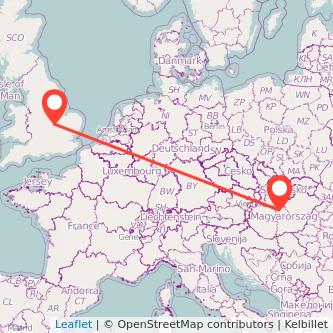 Budapest Kettering train map