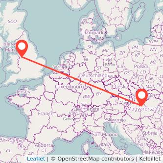 Budapest Crewe train map