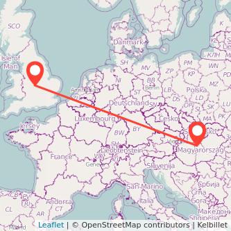 Budapest Coventry train map