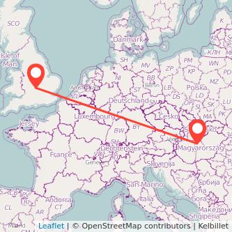 Budapest Banbury train map