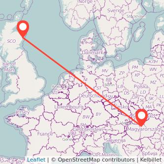 Budapest Aberdeen train map