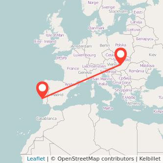 Budapest Lisbon train map