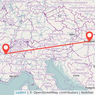 Budapest Geneva train map