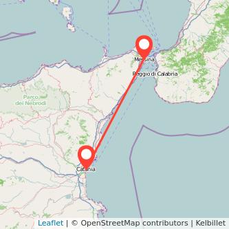 Messina Catania bus map