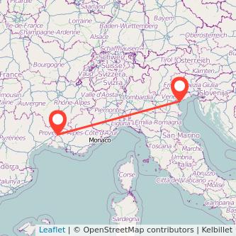 Venice Avignon train map