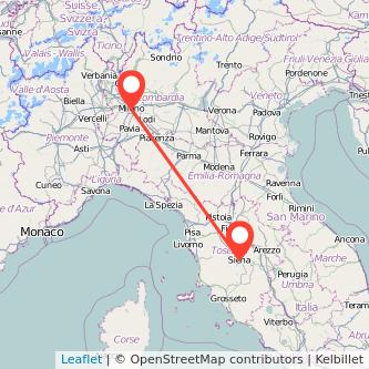 Siena Milan train map