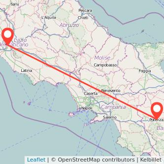 Rome Potenza train map