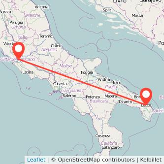 Rome Lecce train map