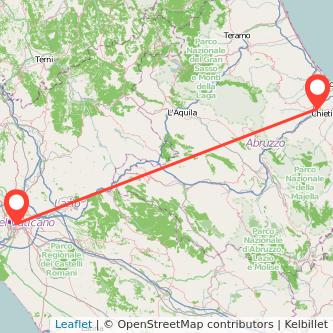 Rome Chieti bus map