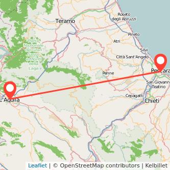 Pescara L’Aquila train map