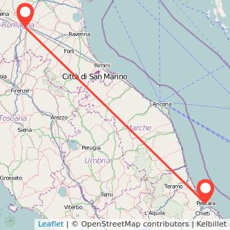 Pescara Bologna train map