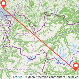 Merano Friedrichshafen Bus Karte