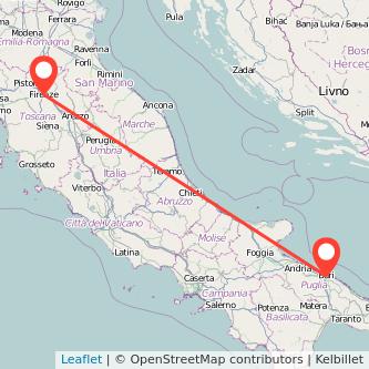 Bari Florence train map