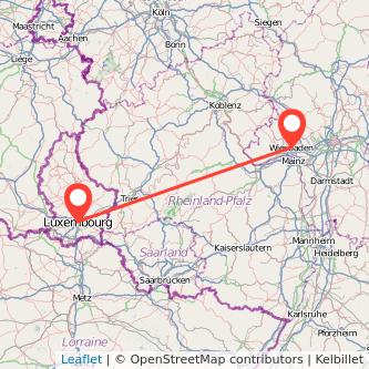 Luxemburg Wiesbaden Mitfahrgelegenheit Karte