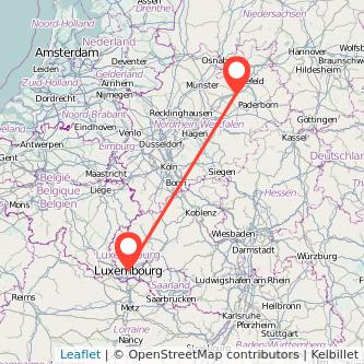 Luxemburg Rheda-Wiedenbrück Mitfahrgelegenheit Karte