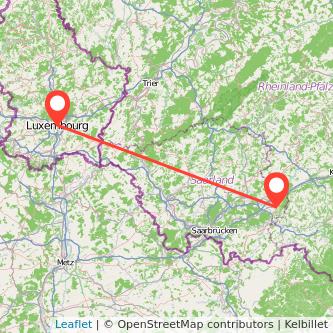 Luxemburg Homburg Bahn Karte