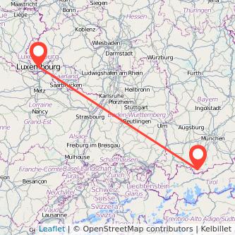 Luxemburg Garmisch-Partenkirchen Bahn Karte