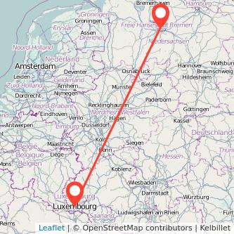 Luxemburg Bremen Mitfahrgelegenheit Karte