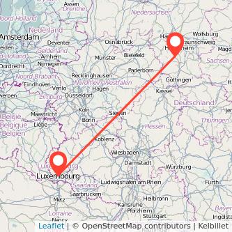 Luxemburg Alfeld Bahn Karte