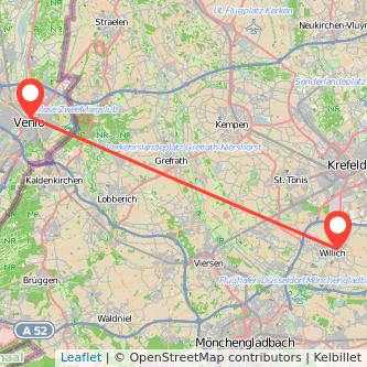 Venlo Willich Mitfahrgelegenheit Karte