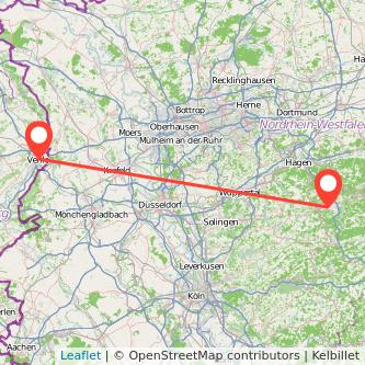 Venlo Lüdenscheid Mitfahrgelegenheit Karte