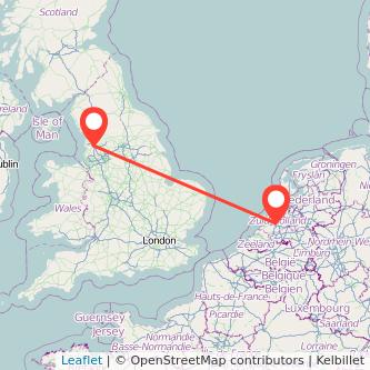 Rotterdam Preston train map